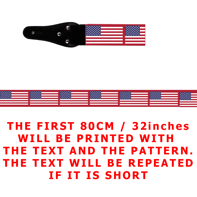 Personalised Guitar Strap with American Flag
