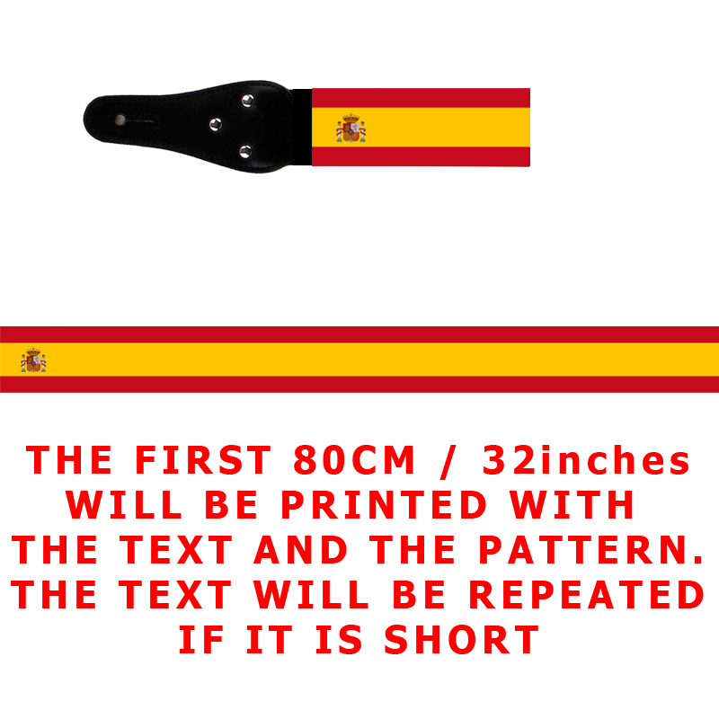 Personalised Guitar Strap with Spanish Flag