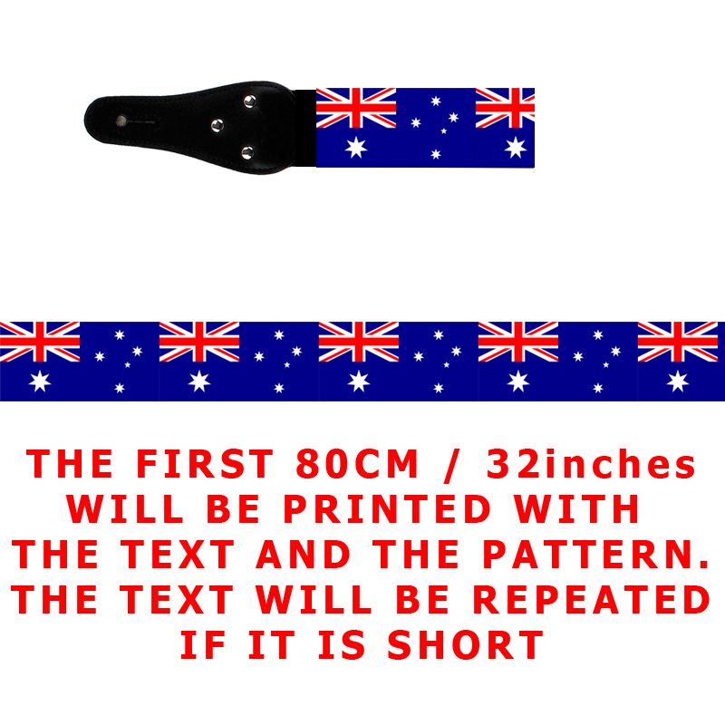 Personalised Guitar Strap with Australian Flags